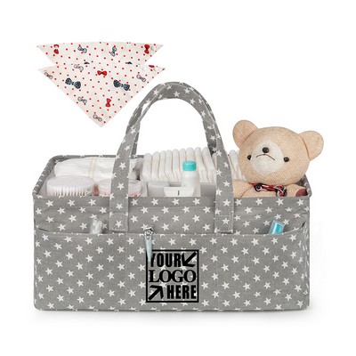 Portable Baby Diaper Caddy Organizer with Milk Bottle Pouch