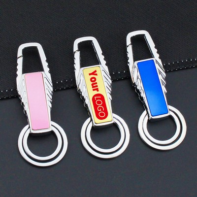 Double Ring Metal Keychain