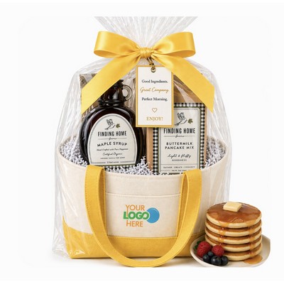 Breakfast Gift Tote with Maple Syrup & Pancake Mix