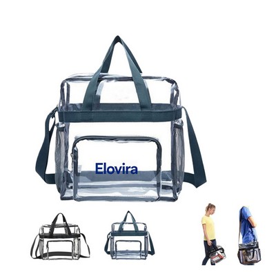 Stadium Approved Clear Tote Bag with Front Zipper Pocket