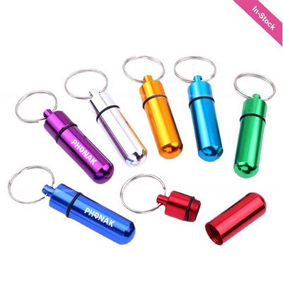 Waterproof Aluminum Pill Box Organizers with Keychain