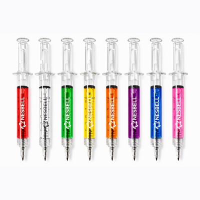 Fluid Filled Syringe Pen with Black Ink