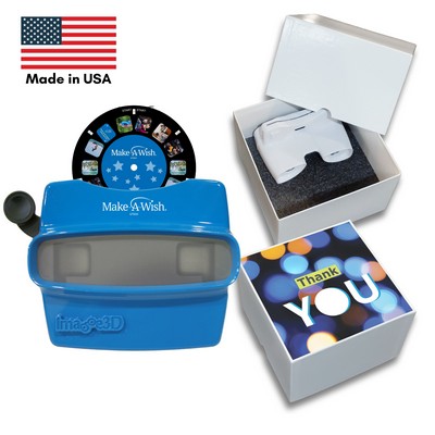 RETROVIEWER® GIFT BOX SET - Viewer w/imprint, Custom 3D Reel, Gift Box with Full Color Label