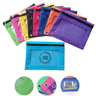 3-Hole Zipper Pencil Pouch
