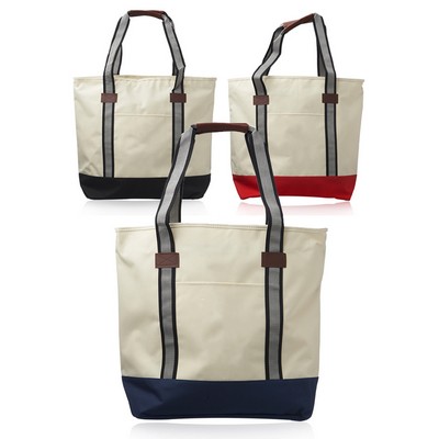 Large Sea Coast Polyester Tote Bags