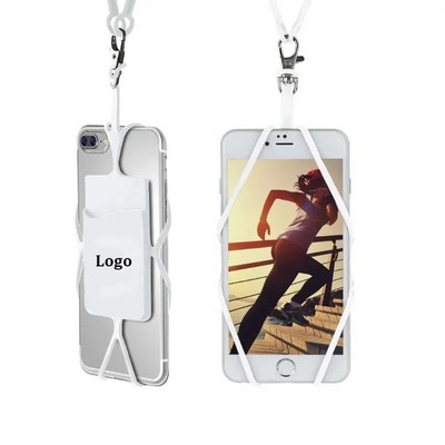 Silicone Mobile Cell Phone Lanyards Neck Strap Holder Pouch