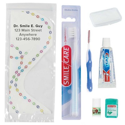 Custom Orthodontic Premium Zippered Bag Dental Kits