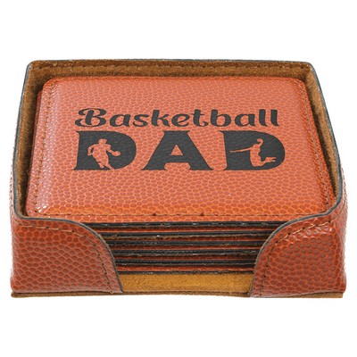 Leatherette 6 Coaster Set