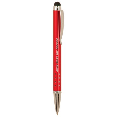 Pen with Silver Trim and Stylus