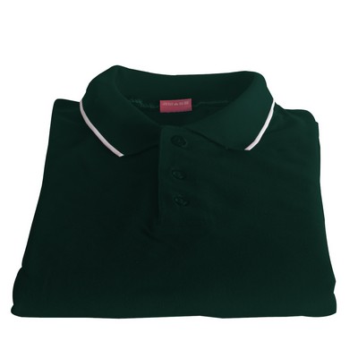 Polo Cotton Airtex Tipped Collar green-XS - 5XLT