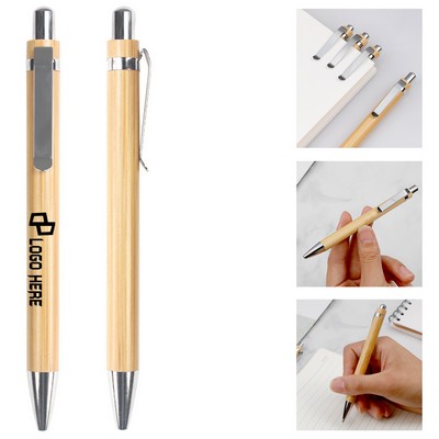 Bamboo Ballpoint Pen W/ Clip