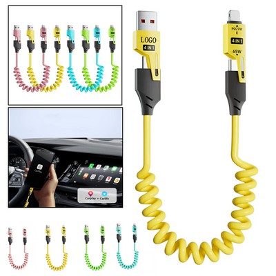 4-in-1 65W Spring Fast Charging Cable