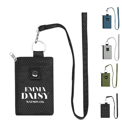 RFID Blocking Minimalist Wallet with Keychain and Zip ID Case