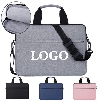 15 3/5" Custom Water Resistant Oxford Cloth Laptop Bag w/Shoulder Strap