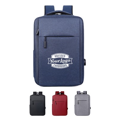 USB Charging Backpack - Polyester & Multi-Compartment