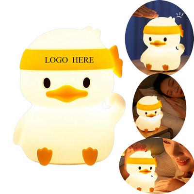 Custom Nursery Cute Duck Table Lamp Silicone Battery Led Nightlight