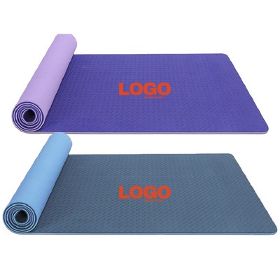 Two Color Yoga Mat with Non Slip Texture