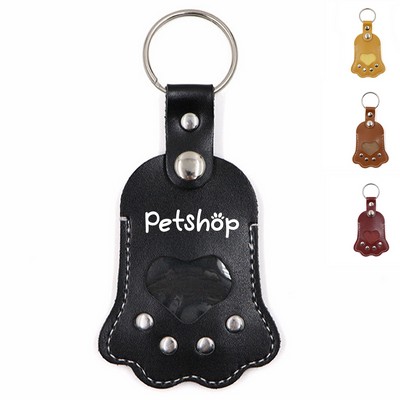 Leather Pet Hair Souvenir Keychain