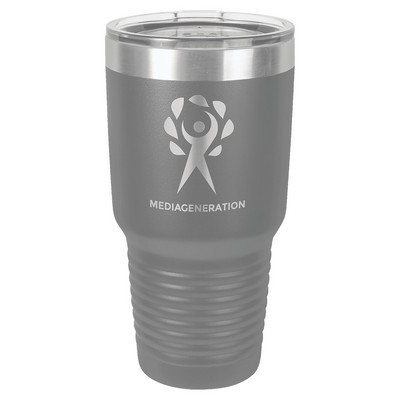 Polar Camel 30 oz. Dark Gray Vacuum Insulated Ringneck Tumbler with Clear Lid