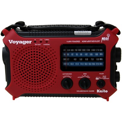 Kaito Emergency Radios & Wireless Mics Crank&Solar Am/Fm/Sw/Weather Alert Radio - Red