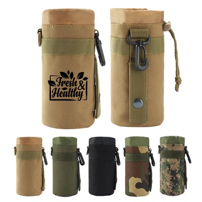 Tactical Water Bottle Pouch Drawstring Nylon Bottle Holder