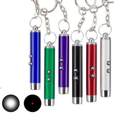 Mini Pet Laser Pointer Flashlight Keychain