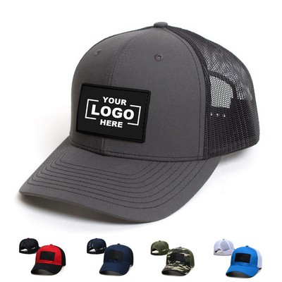 Trucker Cap With Leather Patch (Ocean)