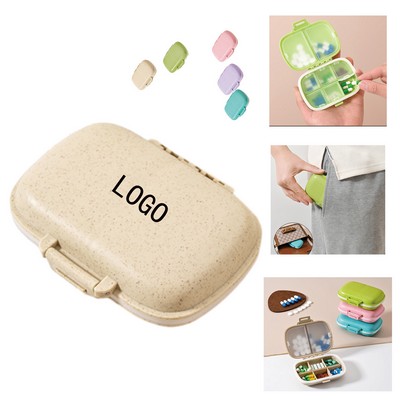 Eco-Friendly Wheat Straw 8-Compartment Pill Organizer