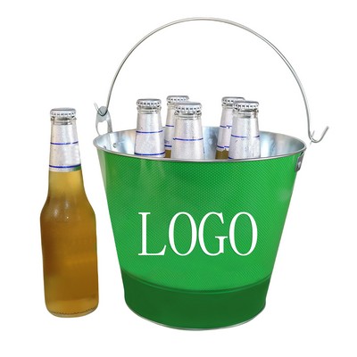 Metal Beverage Ice Bucket W/Handle