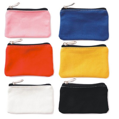 Canvas Coin Purse With Zipper
