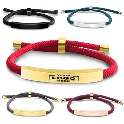 Unisex Adjustable Stainless Steel Rope Bracelet