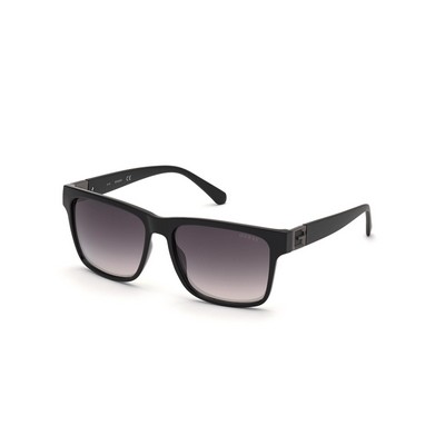 GUESS® Mens Shiny Black/Smoke Gray Sunglasses