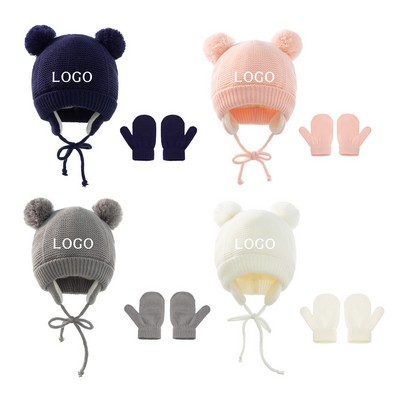 Winter Infant Hat and Mitten Set
