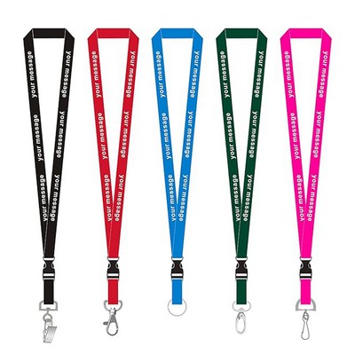 3/4" Dye-Sublimation Lanyards Metal Crimp & Split O-Ring