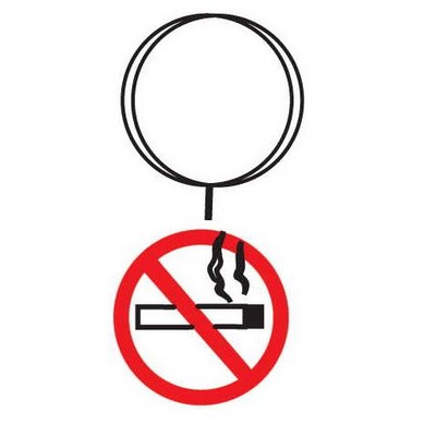 No Smoking Sign Gift Shop Key Chain w/Clear Mirrored Back (8 Square Inch)