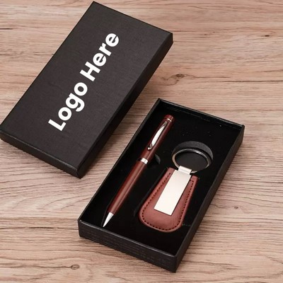 2-Piece Gift Set Metal Signature Pen and Key Chain