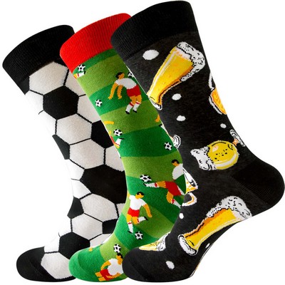 Crazy Pattern Dress Crew Socks