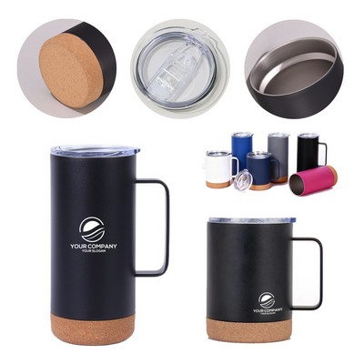 12oz/16oz Cork Bottom Stainless Coffee Mug With Handle