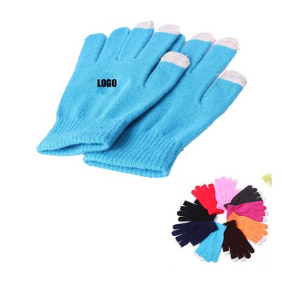 Touchscreen Knit Gloves with Warm Lining