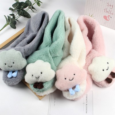 Luxurious Fake Rabbit Fur Cross-Wrap Scarf, Plush and Warm