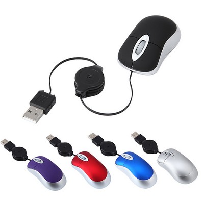Usb Mini Retractable Cable Mouse