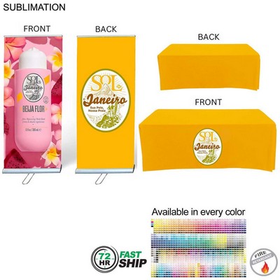 72Hr Fast Ship - Outdoor Event Package 3, Double Sided Outdoor Pull Up Banner+ 6' Box Fit Cloth