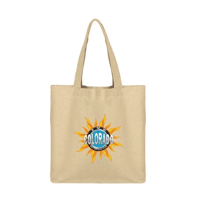 6 Oz. Cotton Sheeting Small Natural Tote Bag with Gusset