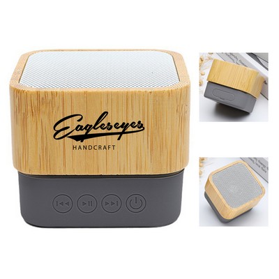Cube Bamboo Bluetooth Speaker