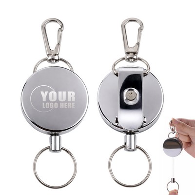 Metal Retractable Keychain Pull Reel