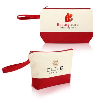 Two Tone Canvas Cosmetic Bag