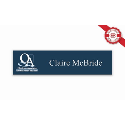 USA Made Name Plate w/UV Inkjet Logo & Engraved (2x8 Inches)