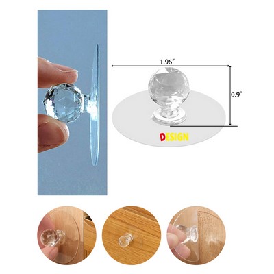 Clear Cabinet Drawer Knobs Diamond Crystal Shaped Pulls Handles
