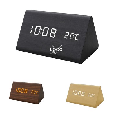 Triangle Wood Sound Alarm Clock