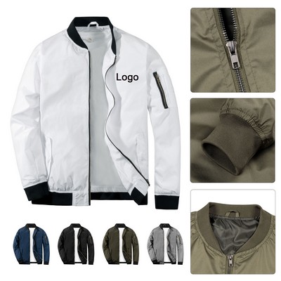 Men's Lightweight Softshell Slim Fit Bomber Jacket Windbreaker